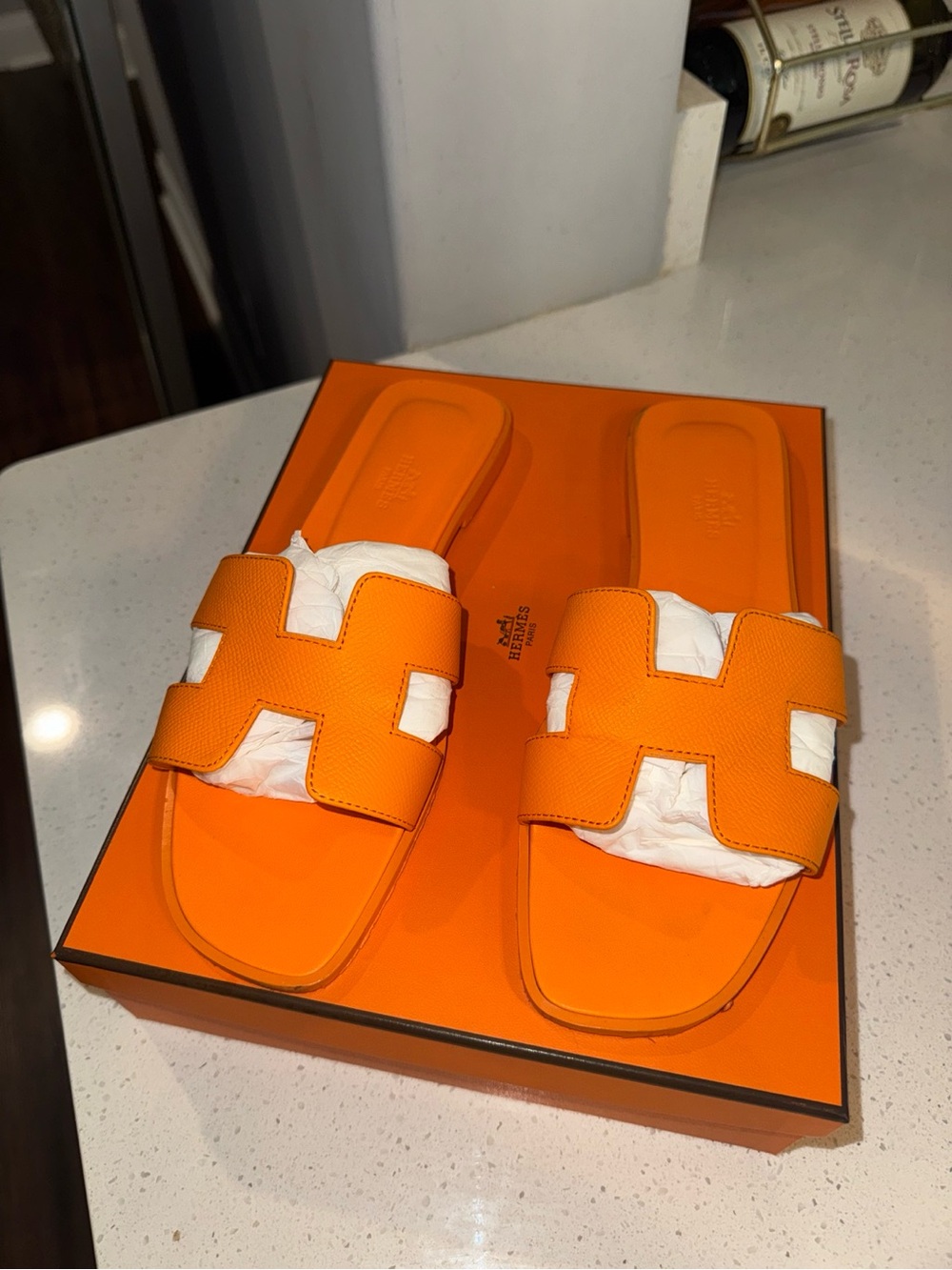Hermès Oran Sandals – Orange Sunset | Size 39.5